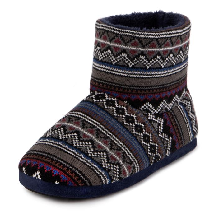 totes toasties® Mens Fair Isle Boot Slippers Multi Extra Image 3